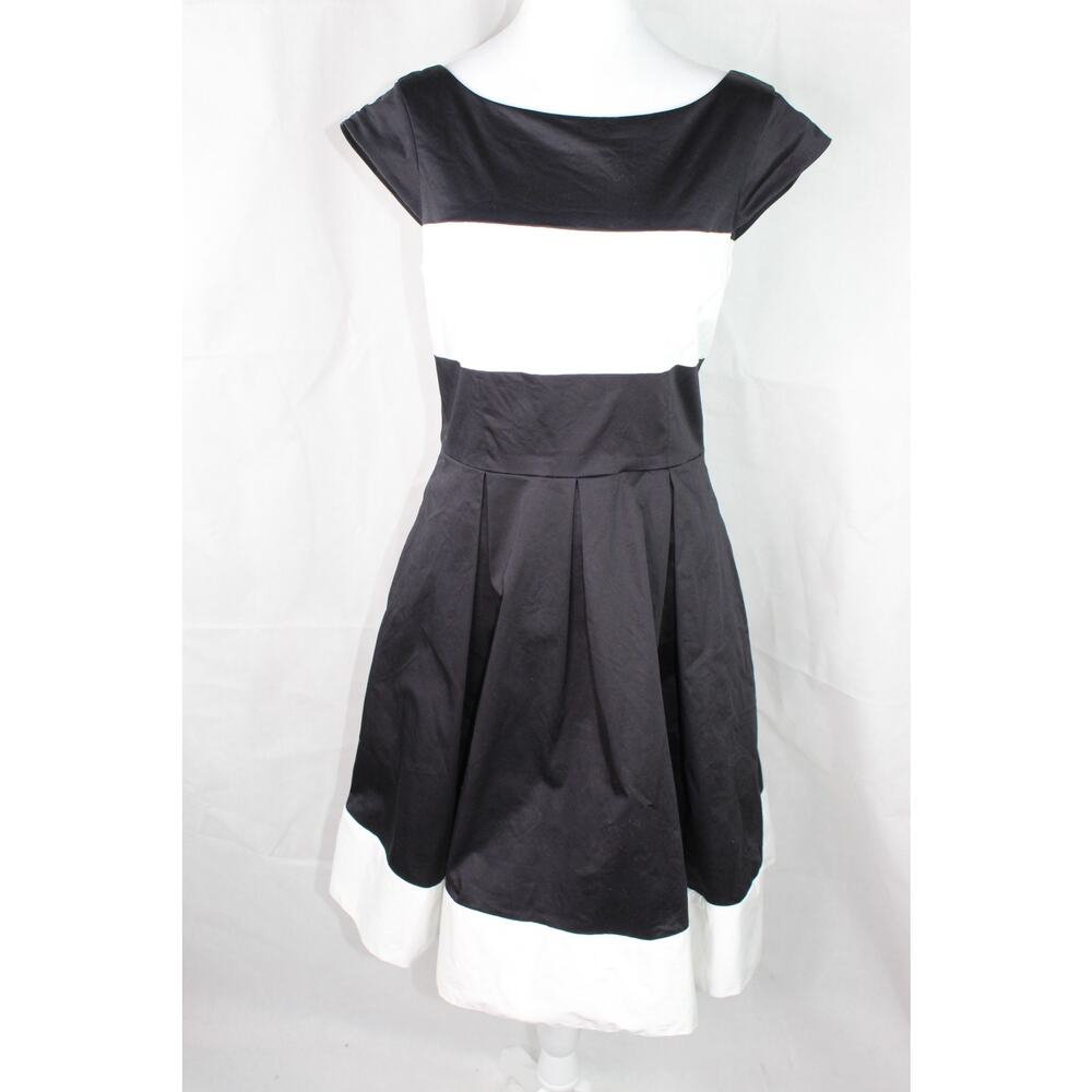 Kate Spade New York Adette black white cocktail dress fit and flare 8 - Picture 2 of 13